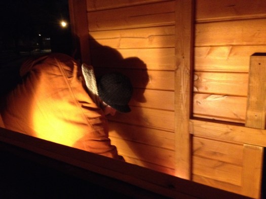 We also worked outside at night.